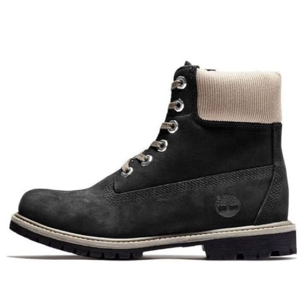 Timberland nubuck black boots women’s 6- black/ beige cord